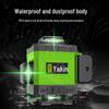 Yajin 16-Line High-Precision Green Laser Level for Wall and Ground, Outdoor-Ready.