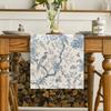 Artoid Mode Peacock Flower Chinoiserie Pompon Fall Table Runner, Seasonal Modern Kitchen Dining Table Decoration for Home Party Decor 13x48 Inch