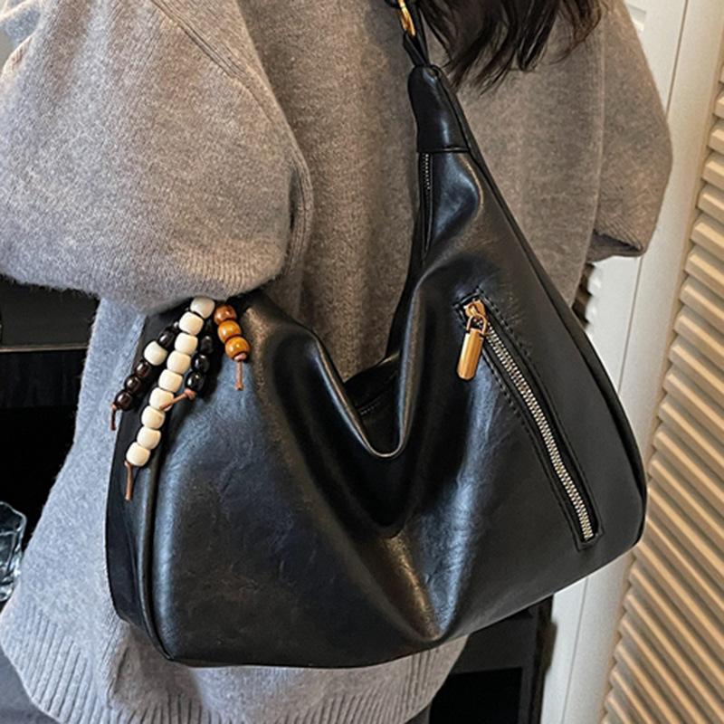 Retro Commuter Large-capacity Tote Bag Women's 2025 New Casual Shoulder Crossbody High-value Fashionable Shoulder Backpack