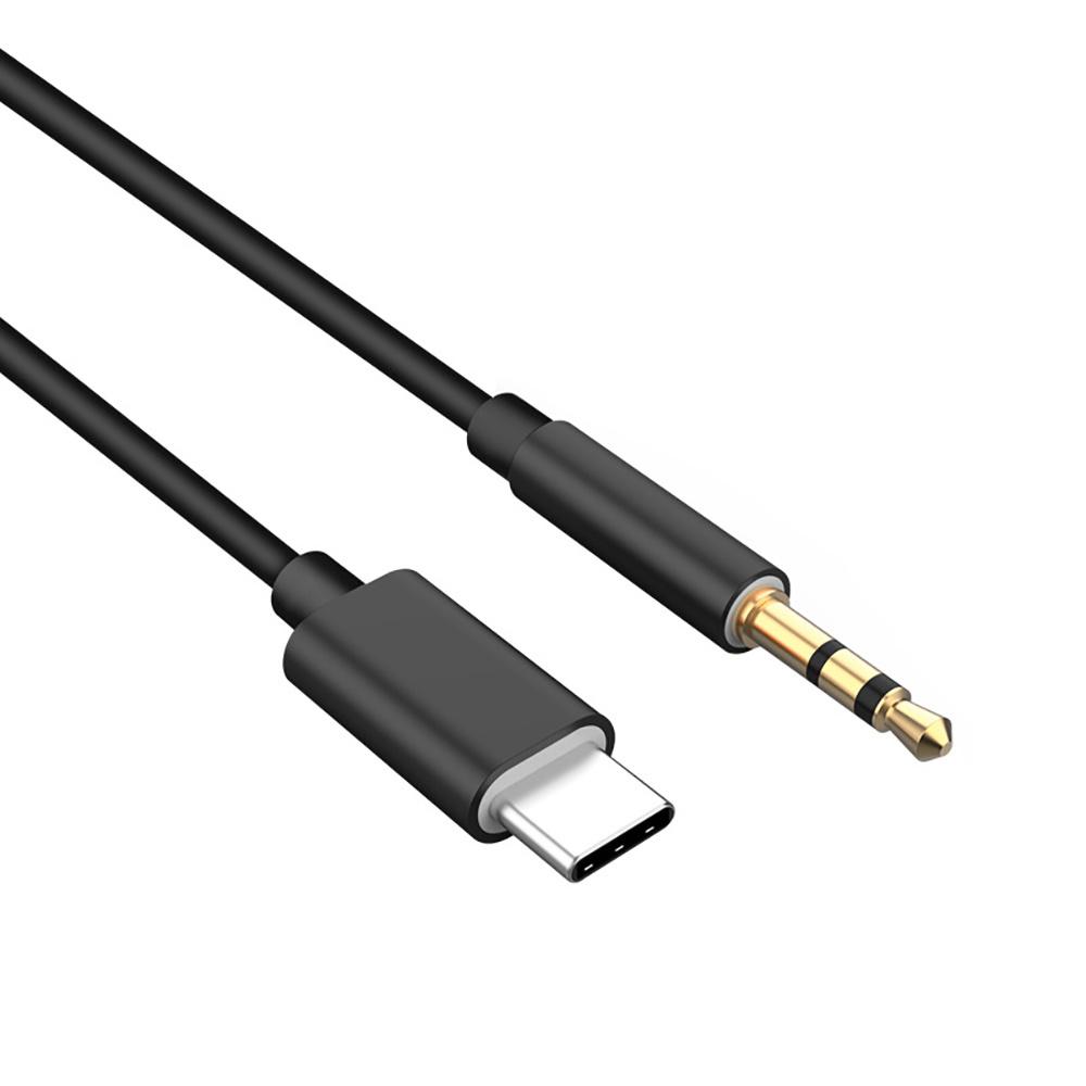 

USB Type C to 3.5 MM Jack AUX Cable DAC Type-C Audio Kabel for Car Speaker Headphone Tipo C Auxiliary Adapter About 95cm Cables чорний