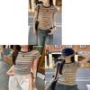 Striped Colorblock Slim Fit Cotton Short Sleeve T Shirt For Summer Casual Wear