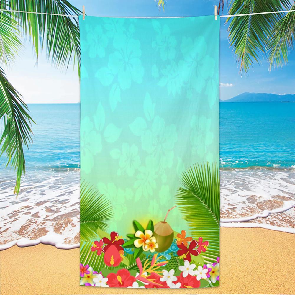 

Beach Pattern Beach Towel, Digital Printing Thin Quick-Dry Anti-Sand Microfiber Lightweight for Swim, Yoga, Travel, Gym, Gift W40*H60(CM)