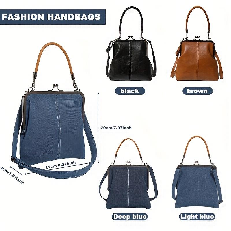 Opvouwbare damescrossbodytas met draaisluiting - Afneembare schouderband en kwastje, compacte tas voor op reis, dagelijks gebruik en formele gelegenheden