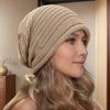 Beanie Hat for Men & Women - Black Striped Warm Slouchy Cap with Ear Protection Outdoor Cycling, Running, and Winter Sports, Winter Sports Hat