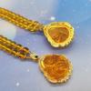 Live-Streamed Best-Selling Imitation Chalcedony & Citrine Guanyin Buddha Pendant with Unisex Maitreya Bead Necklace