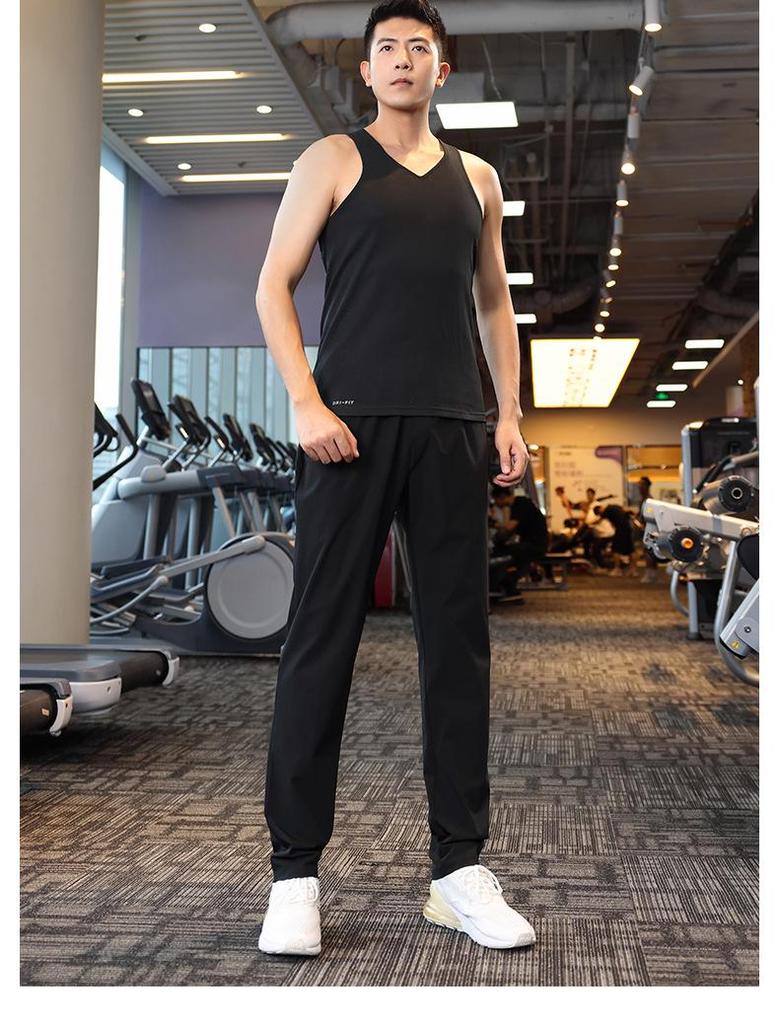 Men's Lightweight Quick-Dry Running Fitness Pants - Straight-Leg Micro-Elastic Spring Style