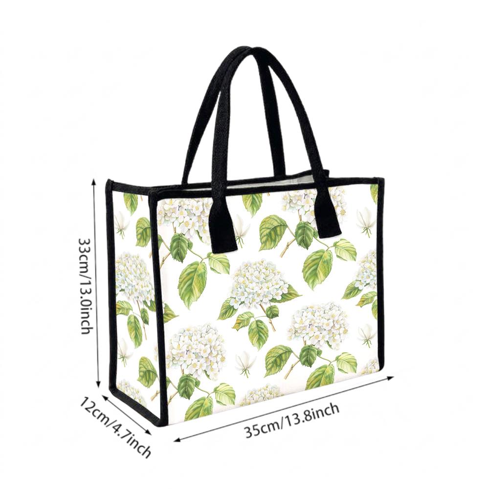Floral Printed Tote Bag Casual Large Capacity Handbag for Daily Shopping Outing