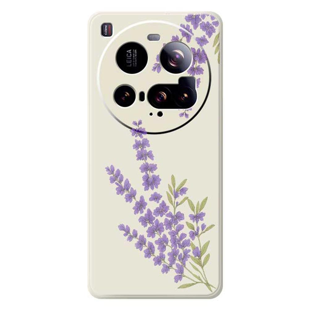 For Xiaomi 15 Ultra Case Lavender Pattern Printing Straight Edge TPU Phone Back Cover