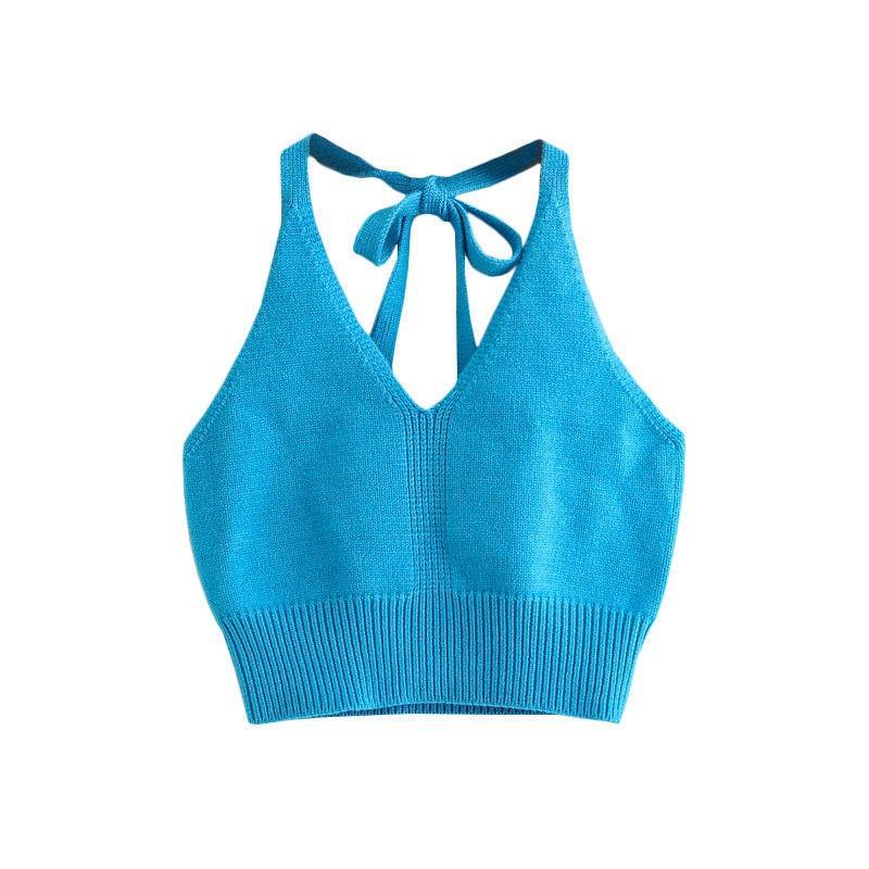 

Знаменитость Интернета Лето Hyuna Камзол Женская Внутренняя Одежда Сексуальный Холтер Открытая Спина Короткий Внешний Топ Модный One size