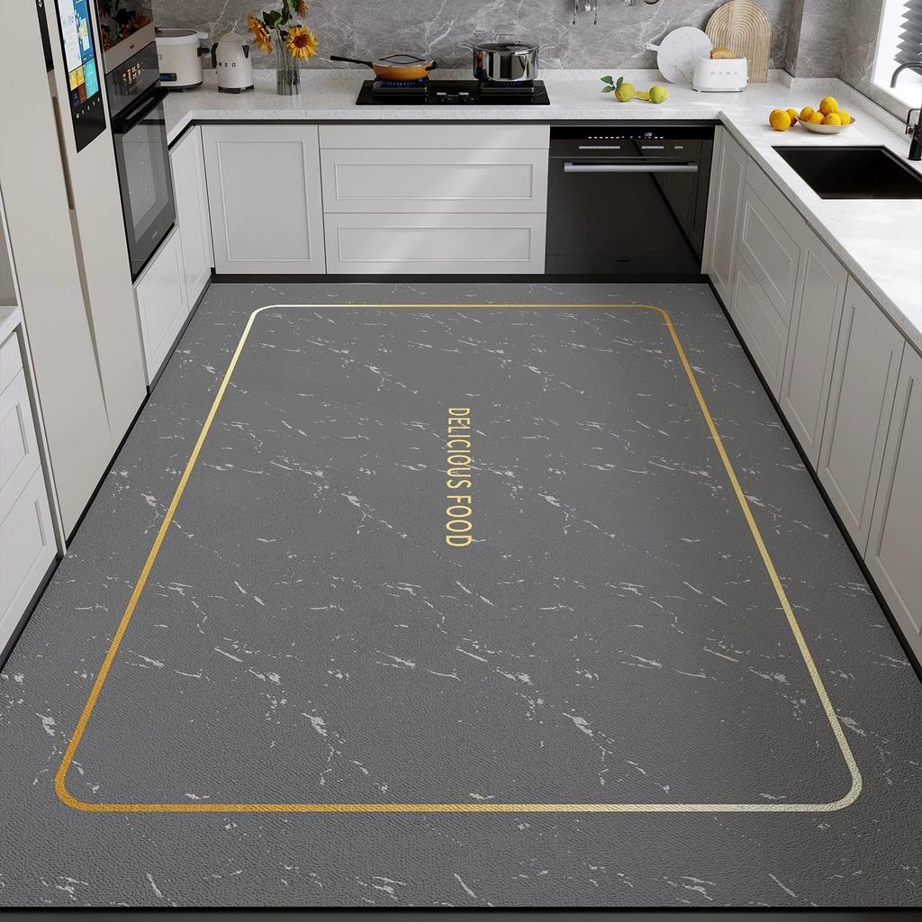 Thickened kitchen mat made of diatomaceous earth material, absorbent, non-slip, and wear-resistant; can be cut to size and used for full coverage