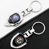 2026 Hot Sticker 1pcs 3D Metal Leather Car Styling Emblem Keychain Key Chain Rings For Alfa Romeo Accessorie Giulietta GT 159 14