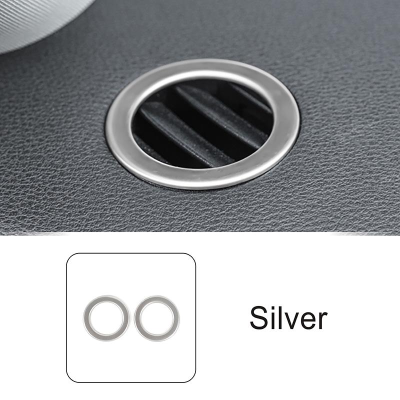 Carbon Color Car Dashboard Air Condition Outlet Circle Frame Trim For Mercedes Benz E Class W212 2009-2015 Interior Accessories