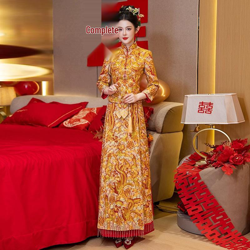 

2025 Свадебное платье для похудения класса люкс - Лонгфэнгуа Сюхэ Наряд для тоста XXL for ~130 lbs