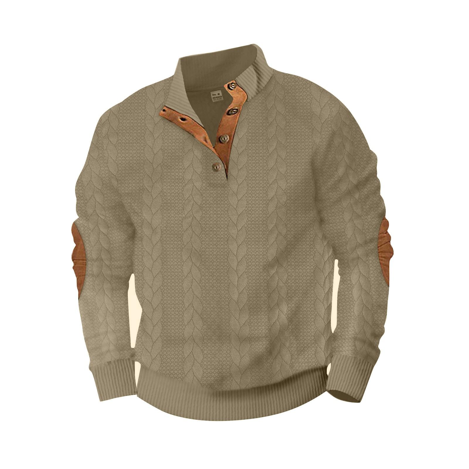 

Чоловіча толстовка зі стоячим коміром - це повсякденні светри на відкритому повітрі M хакі