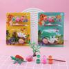 2Pcs Children Painting Toy Handmade DIY Painting Plaster Doll Cartoon Dinosaur Colouring Dinosaur Egg Colouring Toys