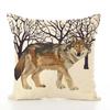 Decorative Cushion Cover Squirrel Bird Bear Fox Animal Printed Cotton Linen Pillowcase Couch Sofa Pillow Cover Living Room Decor