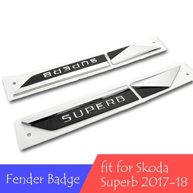 For Skoda Superb 2017 2020 Car Original Side Wing Fender Emblem Badge Door Vehicle Logo Garnish Sticker Trim Car Styling Decal