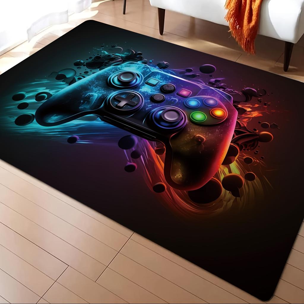 Gamepad Pattern Carpet for Living Room Bathroom Decoration Non-Slip Game Controller Large Area Rug Bedroom Play Room Floor Mat