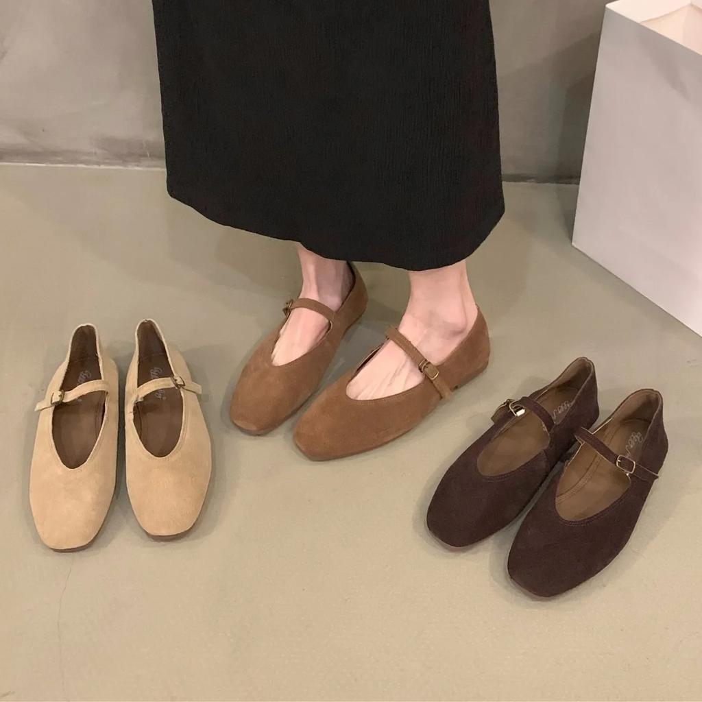 2024 Spring New Brand Women Flats Round Toe Shallow Slip On Ladies Casual Ballet Shoes Soft Leather Eelgant Dress Shoes