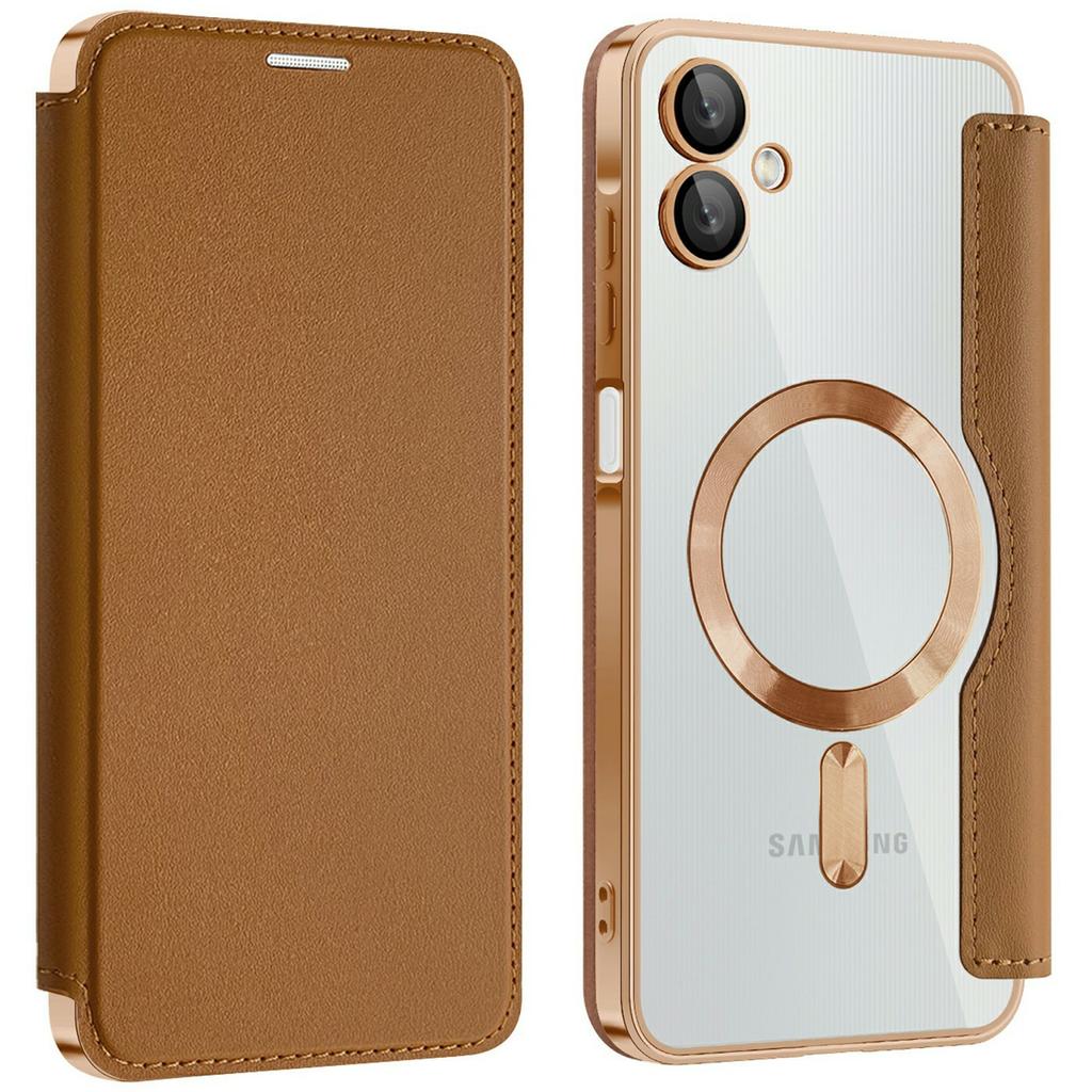 For Samsung Galaxy A06 4G Case Compatible with MagSafe RFID Blocking Card Holder Leather Phone Cover