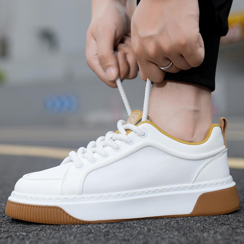New Luxury Men's Sneakers Tall Thick Bottom Youth Casual Shoes Comfortable Durable Breathable Student Sports Shoes White Green