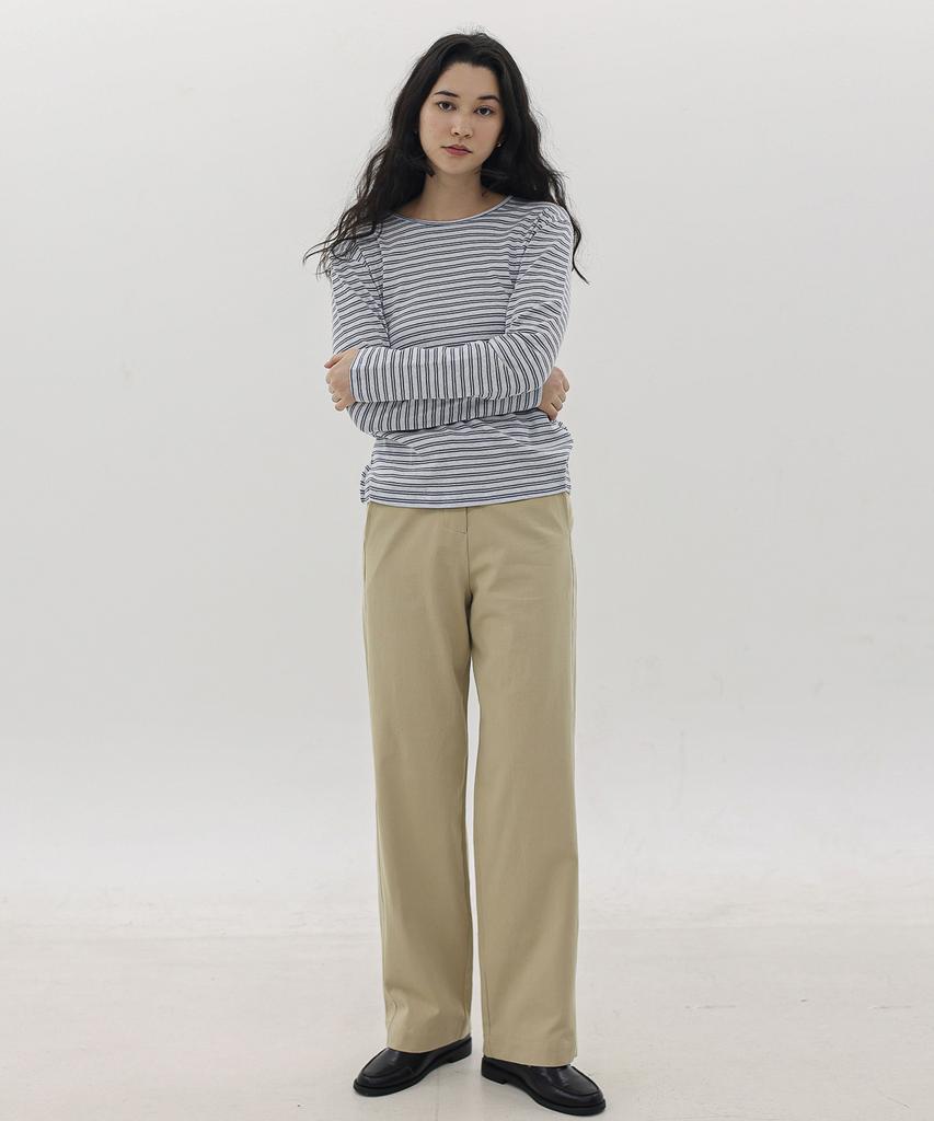 Keullaepeu Straight Cut Cotton Pants_Beige