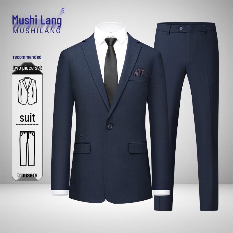 MUSHILANG Men s Two-Piece Business Formal Suit XL