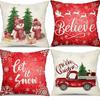 Christmas Snowman Bell Pillowcase Living Room Bedroom Bed Backrest Cushion Home Festive Atmosphere Decoration Backrest