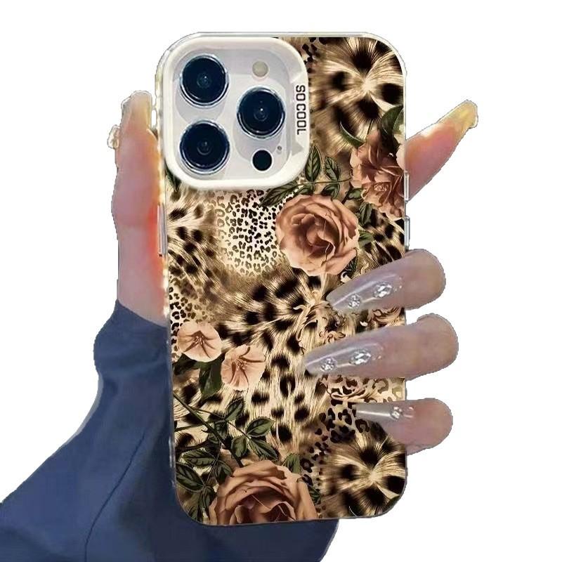 Leopard Print Floral Case for iPhone 15 Pro Max/14 Pro/13/17 Pro