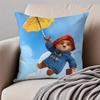 Fashion Animal P-Paddington Bears Cushion Cover Pillowcase Anti-Dustmite Invisible Zipper Short Plush Sofa Cushion