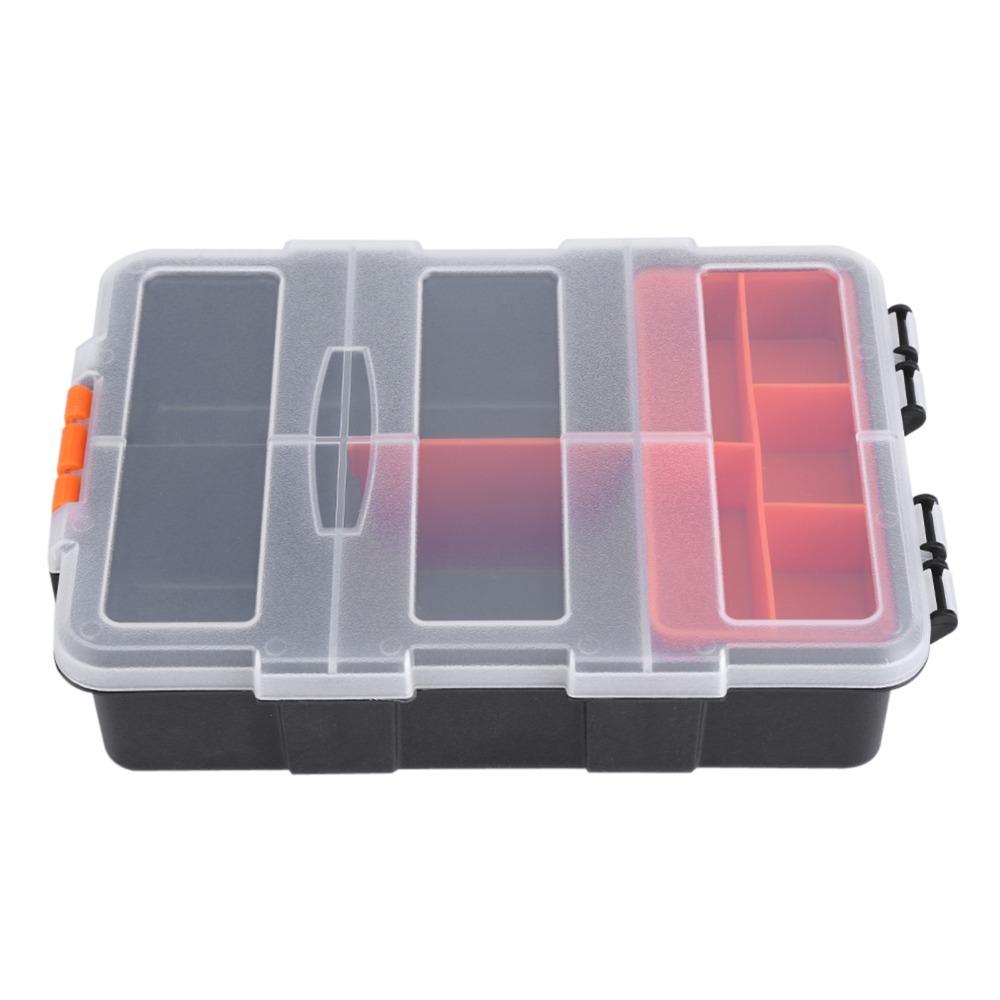 

Parts Tool Durable Storage Box PP Removable Dividers Tool Box Secure Locks Heavy Duty Components Storage Home Use
