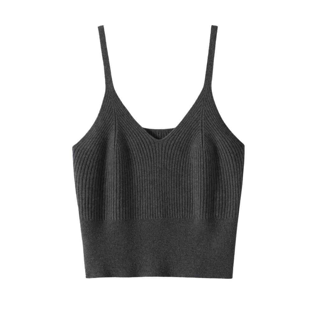 Women's 100% Cashmere V-Neck Knit Camisole – Slim Fit, Fashionable Outerwear in Multiple Colors