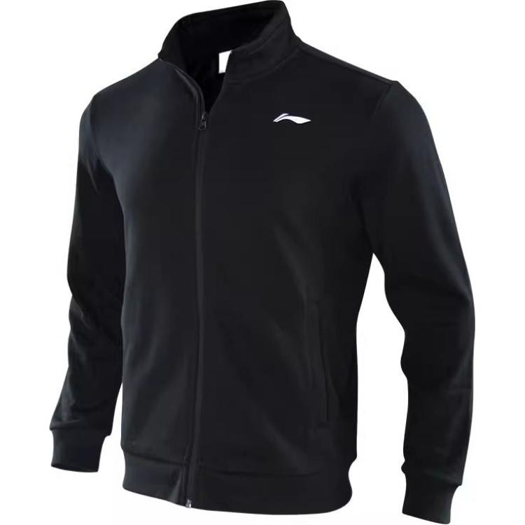 

Li-Ning Простая куртка на молнии с капюшоном, удобная дышащая, мужские куртки, черная AWDUA35-1 5XL
