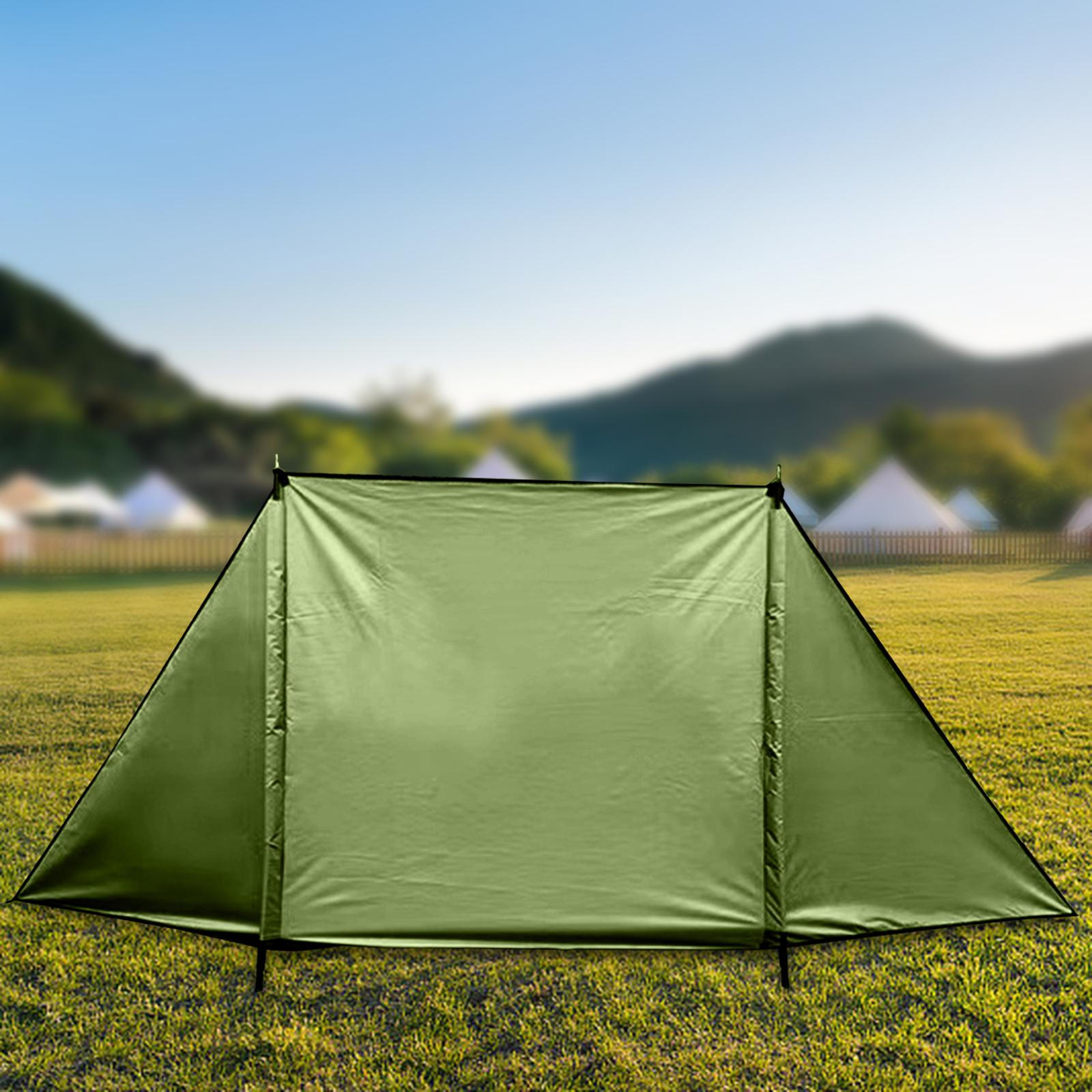 

Открытая ветрозащитная печь, палаточная печь, ветрозащитное укрытие, печь, экран конфиденциальности для пеших прогулок, барбекю, Triangle 450cmx140cm зелёный