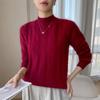 35% Cashmere Women's Round Neck Cable Knit Sweater - Autumn/Winter Pullover