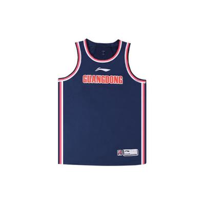Li Ning CBA Series Professional Basketball Color Block Round Neck Sleeveless Jersey Classic Edition Men Jersey Blue AAYT829-2
