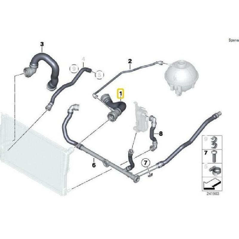 Radiator Coolant Upper Hose For BMW F25 X3 28i 28iX 35iX F26 X4 35iX M40iX N55
