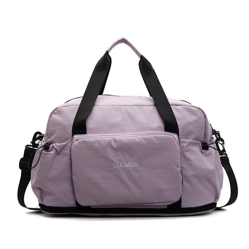 

Large Capacity Travel Duffel Bag with Front Zip Pocket Multiple Compartments Casual Weekender Bag фиолетовый