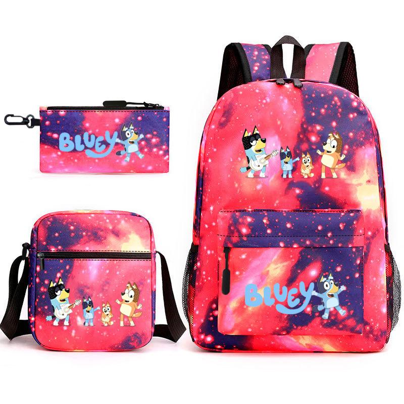 New Product, Bruwangwang Student Schoolbag, Fashionable and Popular, Backpack, Shoulder Bag, Pencil Bag, Three-piece Set.