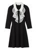 Ruffle Mini Knit Dress SWNO261035BLKF