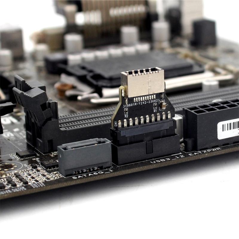 90 Degree USB3.1/3.2 Type C 20 PIN Internal Adapter Plugs Play No Driver Required