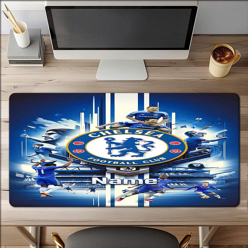 Custom Name Chelsea Football Club Theme Mouse Pad Non Slip Rubber Base Multifunctional Office Home Decor Perfect For Workspace Personalization