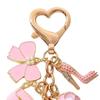 Yousheng Keychain Pendant with Faux Pearl Embellishment Enamel Heart Bowknot Flower Charm Key Chain Decorative Accessory