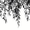 VIKAMA Nordic-Style Black-and-White Botanical Print Shower Curtain Fresh and Natural Wet/Dry Separation Bathroom Machine Washabl