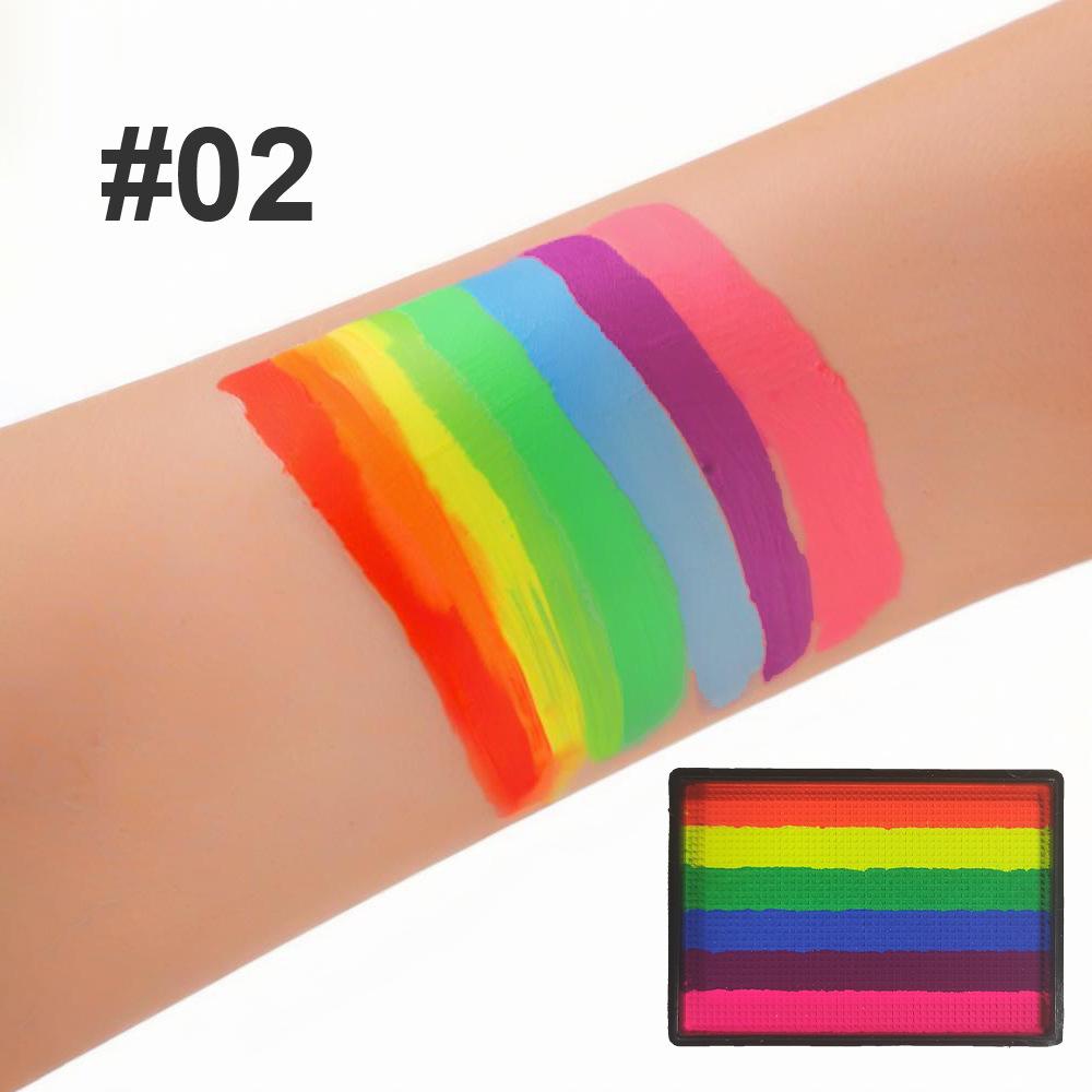 Palette di Colori Arcobaleno a Base d'Acqua per il Viso Pittura Corporea Lavabile Strisce di Colore per Pittura Facciale Festival Cosplay Trucco Regalo