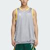 Adidas SS24 Patterned Reversible Casual Loose Basketball Vest Men Tops Green JC6794