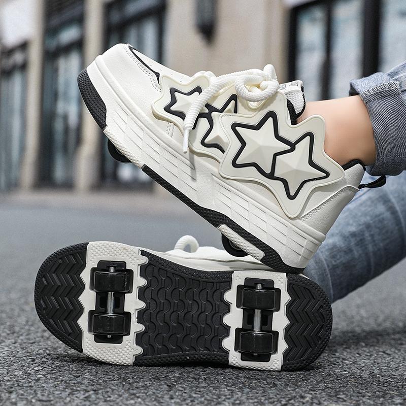 Kinder Vierrad-Sportstiefel Rollschuhlaufen Laufschuhe Kinder Sportschuhe Rollschuh-Sneaker