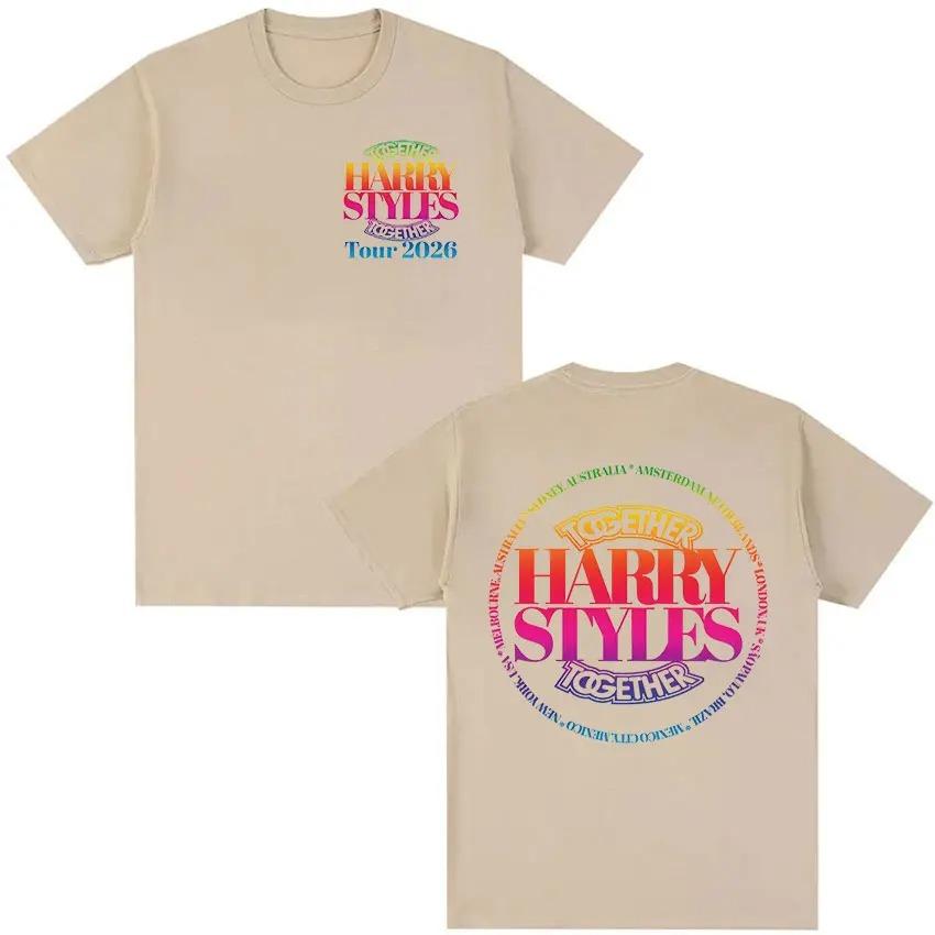 Harry Styles Insieme 2026 Tour Merch Maglietta Moda Uomo Girocollo Cotone Manica Corta Maglietta Stile Vintage Harajuku