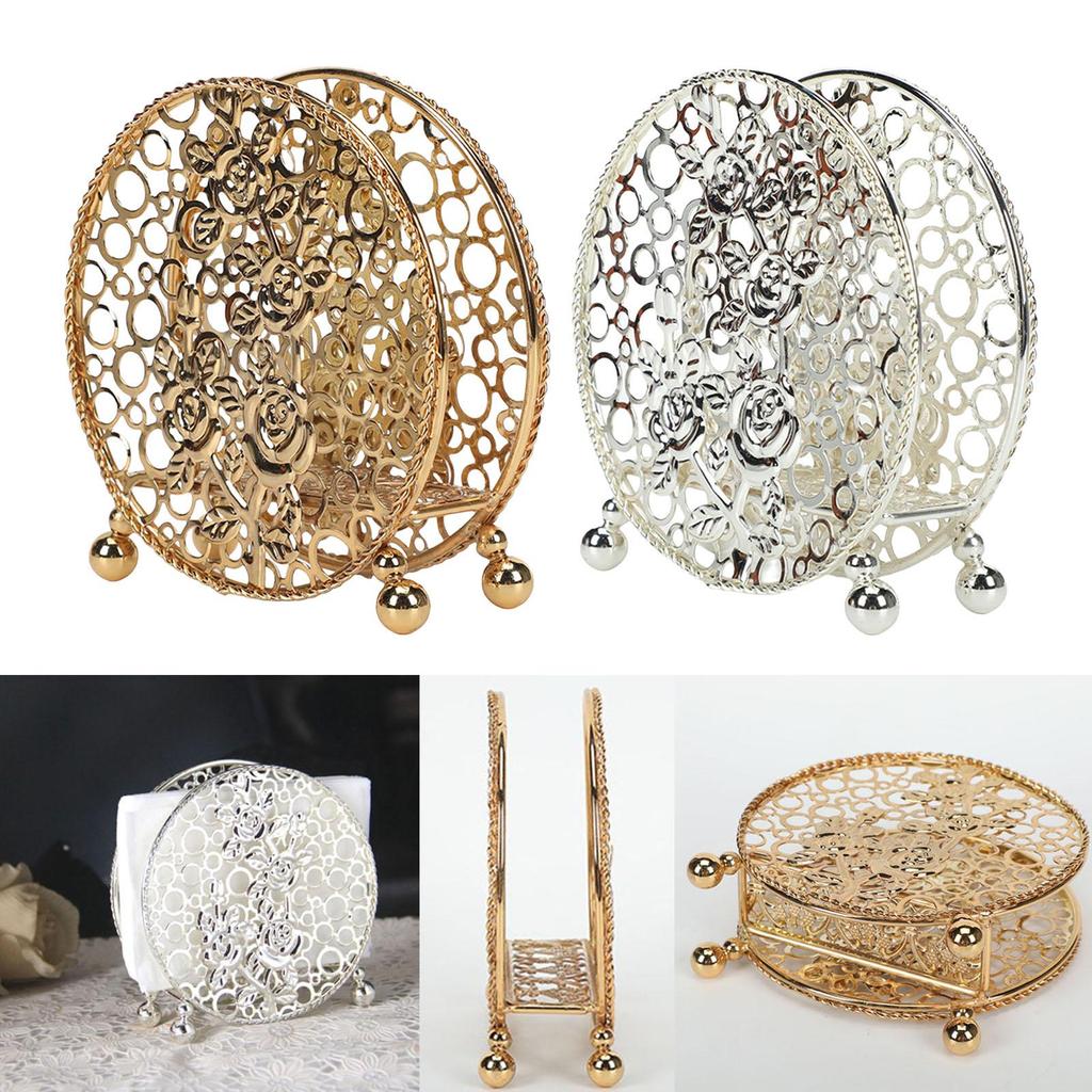 Suport elegant pentru șervețele, organizator de depozitare gol, suport rotund, dozator de șervețele