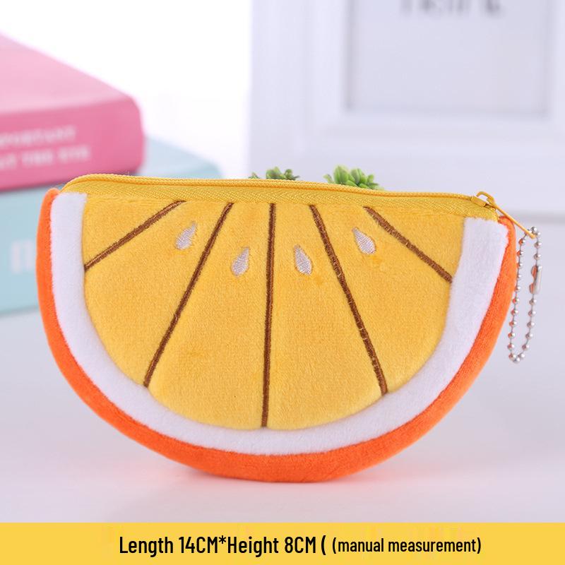 Koreaanse Cartoon Pluche Portemonneetje Sleutelhanger - Schattig Mini Watermeloen & Ananas Ontwerp